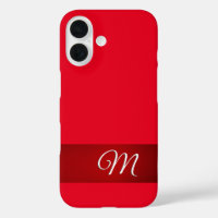 Monogram Red Plain Elegant Minimalist Calligraphy