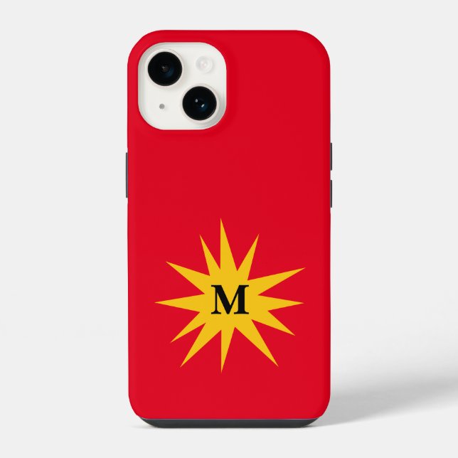 Monogram Red Starburst iPhone Case (Back)