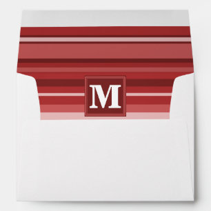 Monogram red stripes envelope