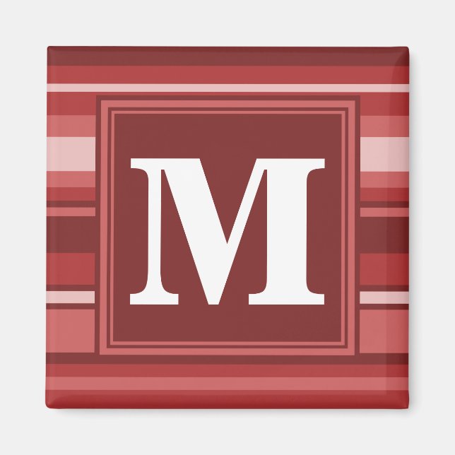 Monogram red stripes magnet (Front)