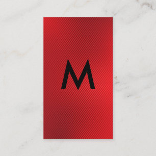 Monogram Red Texture Lines Background Business Card
