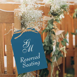 Monogram Reserved Seating Wedding Large Tag
