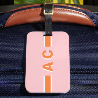 Monogram Retro Bachelorette Personalised Luggage Tag