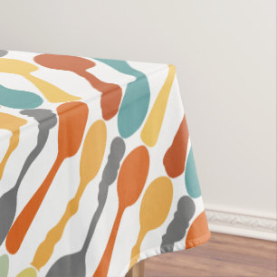 Monogram Retro Colours Spoon Pattern Tablecloth