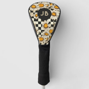 Monogram Retro Groovy Daisy Chequerboard Golf Head Cover