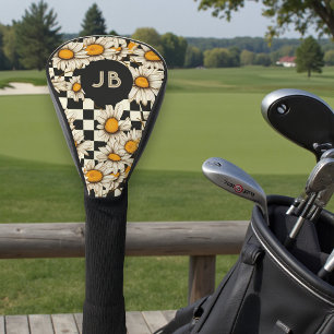 Monogram Retro Groovy Daisy Chequerboard Golf Head Cover