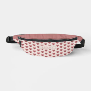 Monogram Retro Hearts Pink Burgundy Bum Bags