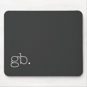 Monogram Retro Minimal Black Mouse Pad