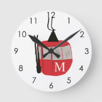Monogram Retro Red Ski Gondola Lift Personalised