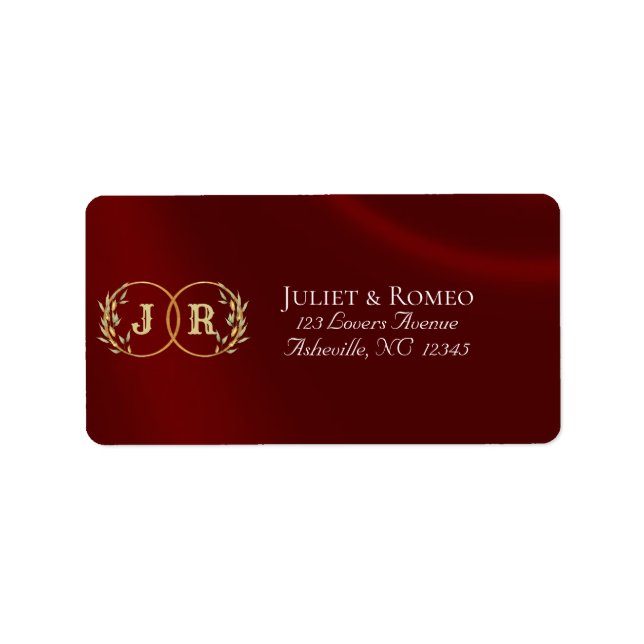 Monogram Return Address - Burgundy Label (Front)