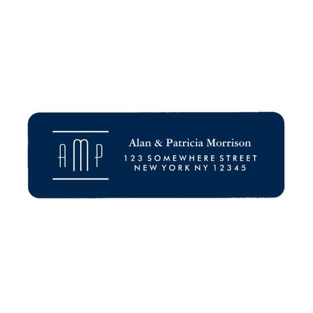 Monogram Return Address Label (Front)
