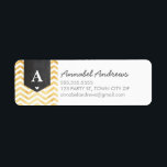 MONOGRAM RETURN ADDRESS modern chevron gold foil<br><div class="desc">A modern, monogrammed design featuring the trendy chevron stripe pattern and personalised with your initial! Setup as a template it is easy to customise with your own text - make it yours! Love the design but want to see it altered - different colour - a different product to complete your...</div>