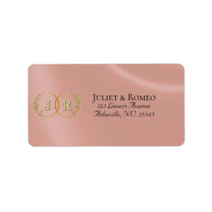 Monogram Return Address - Rose Gold Label