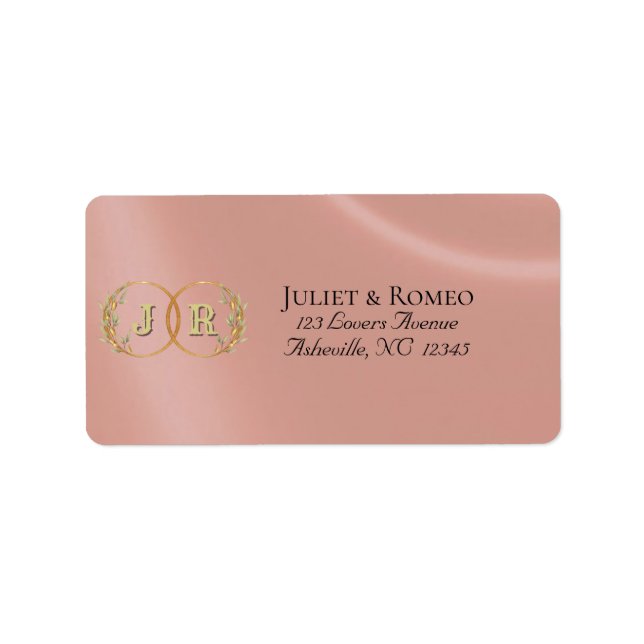 Monogram Return Address - Rose Gold Label (Front)