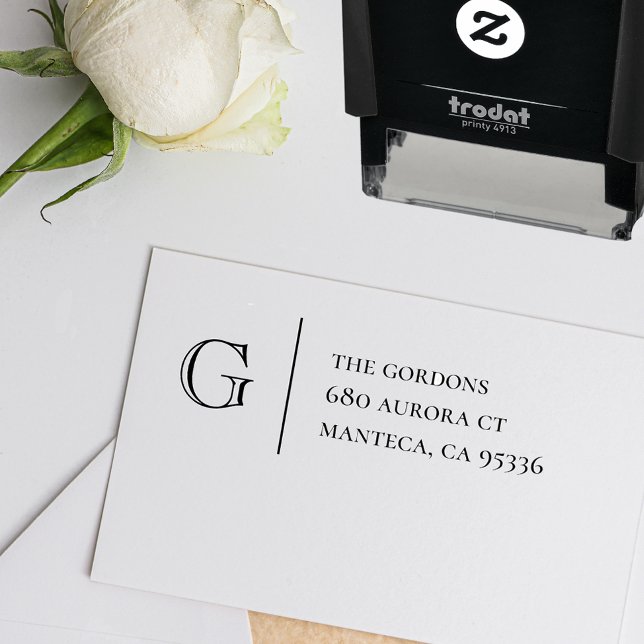 Monogram | Return Address Self Inking Rubber Stamp (Creator Uploaded)