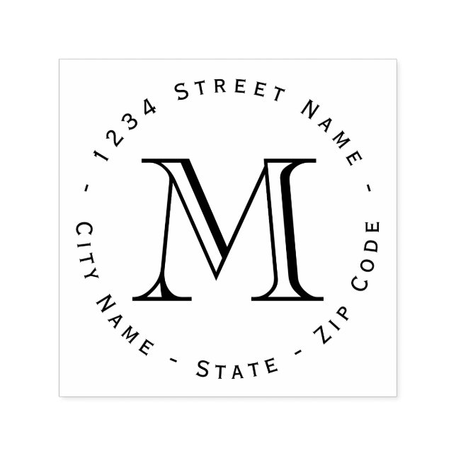 Monogram Return Address Self-inking Stamp (Design)