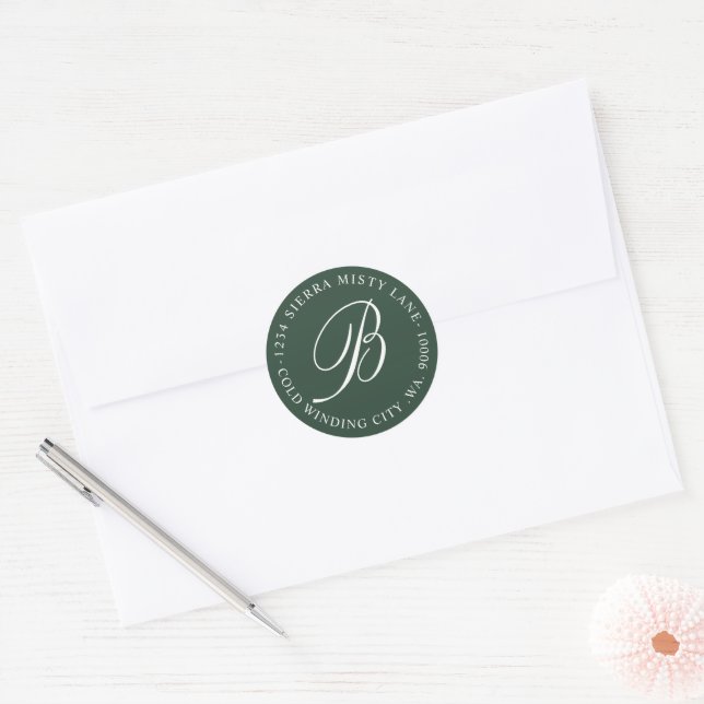 Monogram Return Address Wedding Envelope Seal (Envelope)