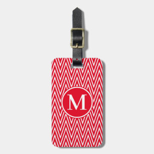 Monogram RF Red Steep Chevron Luggage Tag