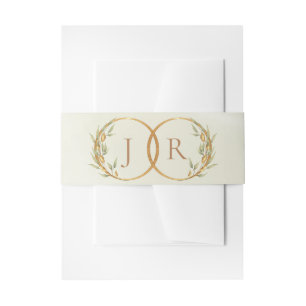 Monogram & Ribbon - Cream Invitation Belly Band