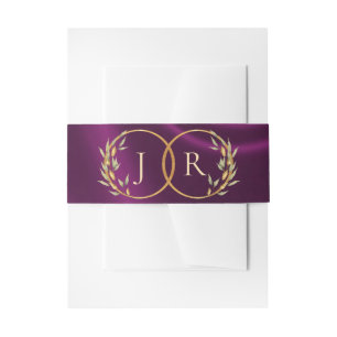 Monogram & Ribbon - Plum Invitation Belly Band
