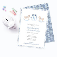Monogram Rocking Horse Baby Shower For Boy Party