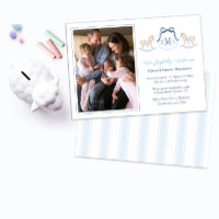 Monogram Rocking Horse Welcome Baby Boy Photo