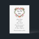 Monogram Romantic Roses Floral Heart Save The Date<br><div class="desc">This beautiful save the date card is a stylish way to announce your big day. Personalise the card by changing the text in the fields provided. You can change font style,  size,  and colour.</div>