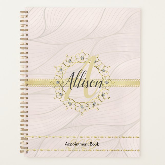 Monogram Rose Gold 2025 Appointment Book Planner (Front)