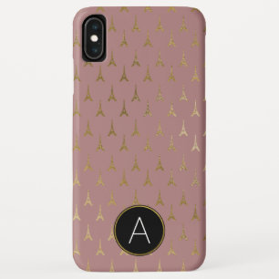 Monogram Rose Gold and Gold Foil Paris France Case-Mate iPhone Case