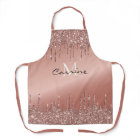 Monogram Rose Gold Dripping Glitter Metallic Name