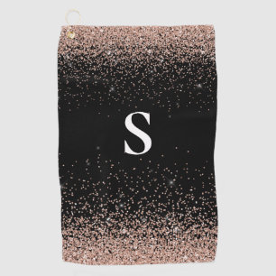 Monogram Rose Gold  Golf Towel