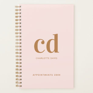 Monogram rose gold initials elegant planner