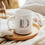 Monogram Rose Gold Watercolor Flower Letter D Coffee Mug<br><div class="desc">Monogram Rose Gold Watercolor Flower Letter D</div>