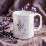 Monogram Rose Gold Watercolor Flower Letter E Coffee Mug<br><div class="desc">Monogram Rose Gold Watercolor Flower Letter E</div>