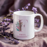 Monogram Rose Gold Watercolor Flower Letter F Coffee Mug<br><div class="desc">Monogram Rose Gold Watercolor Flower Letter F</div>