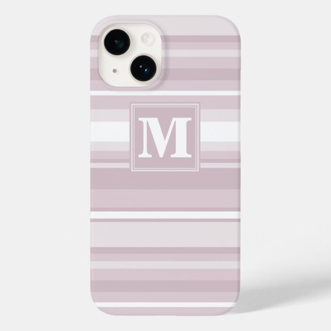 Monogram rose quartz stripes Case-Mate iPhone case (Back)