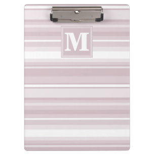 Monogram rose quartz stripes clipboard
