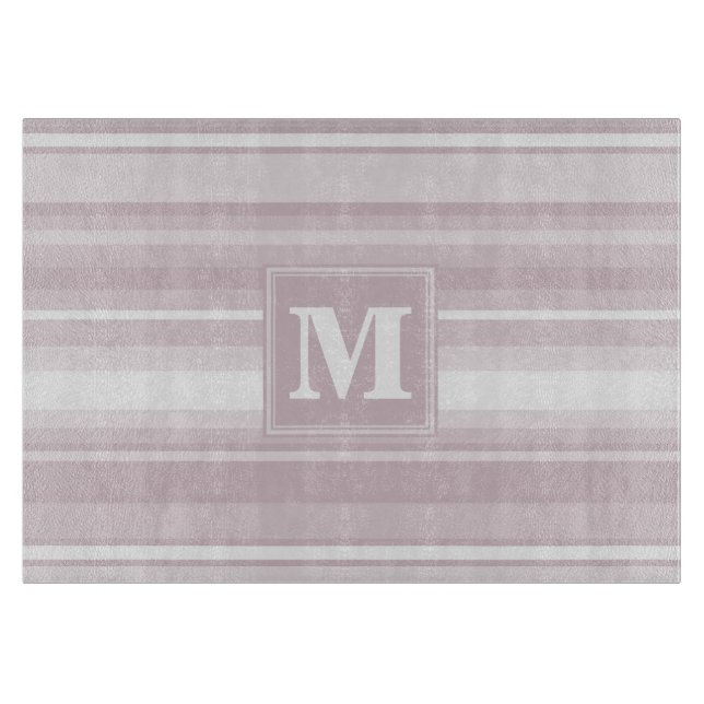 Monogram rose quartz stripes cutting board (Front)
