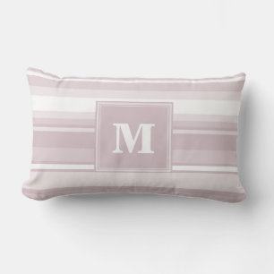 Monogram rose quartz stripes lumbar cushion