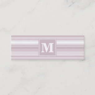 Monogram rose quartz stripes mini business card