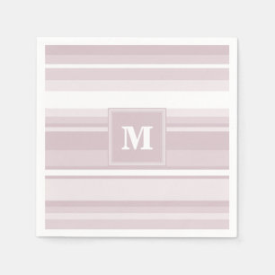 Monogram rose quartz stripes napkin