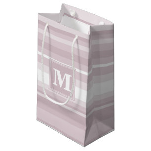 Monogram rose quartz stripes small gift bag