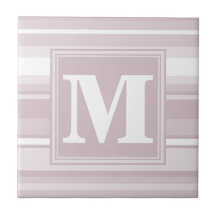 Monogram rose quartz stripes tile