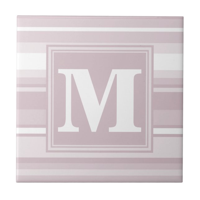 Monogram rose quartz stripes tile (Front)