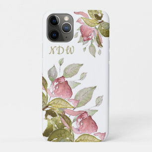 Monogram, Roses, Elegant, Case-Mate iPhone Case