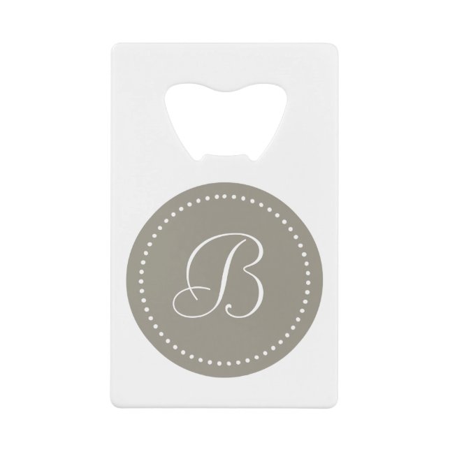 Monogram Round Aluminium/White Dot Border (Front)