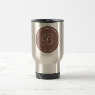 Monogram Round Cognac/White Dot Travel Mug