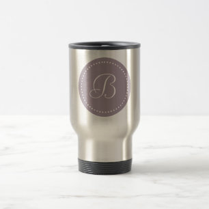 Monogram Round Sea Fog Purple/White Dot Travel Mug