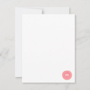 Monogram Round Seal in Coral and Pink Card