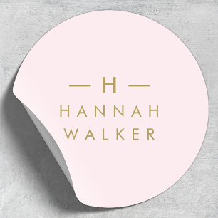 Monogram Round Sticker   Gift Envelope Seal Labels